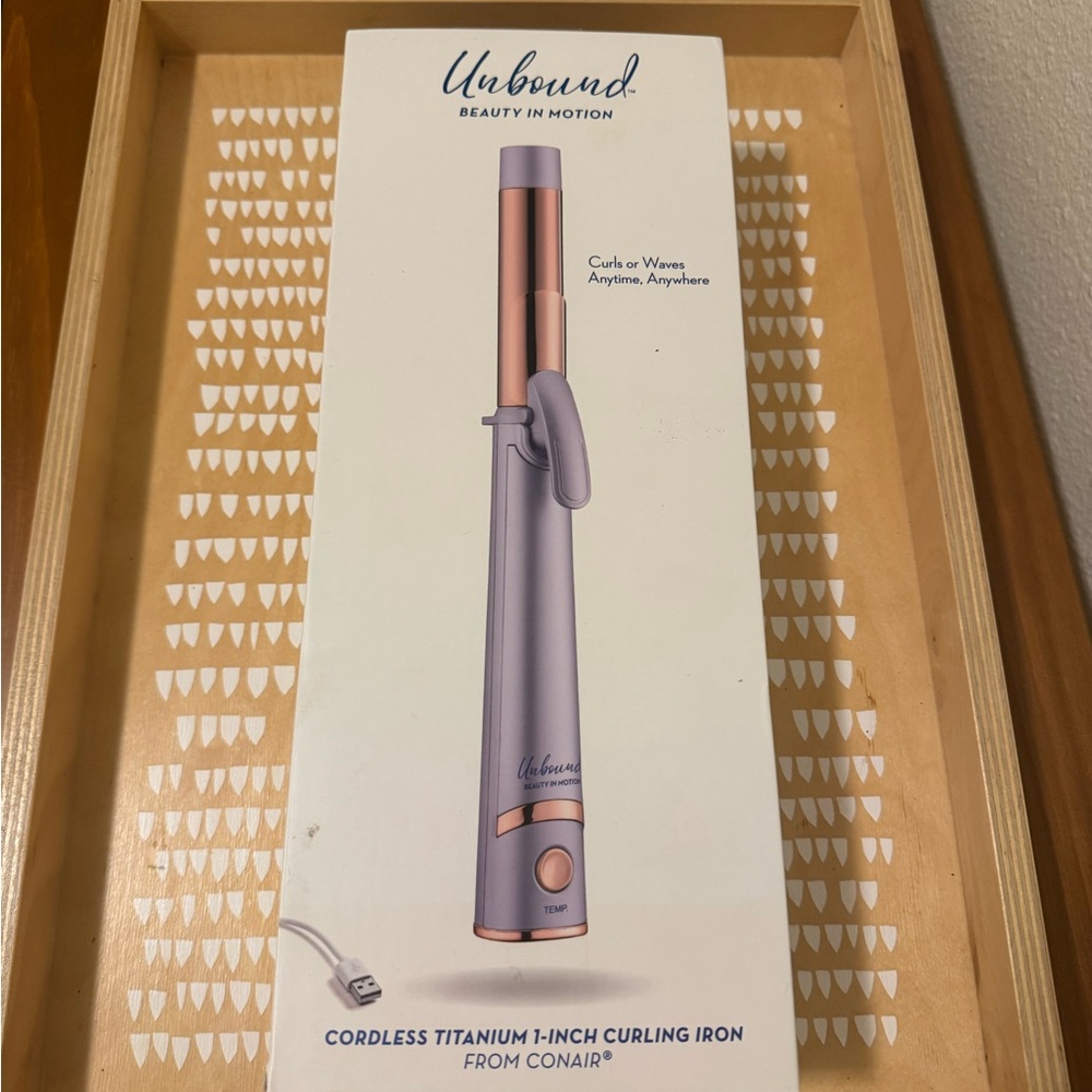 Unbound Cordless Titanium Curling Iron - Rose Gold and Gray